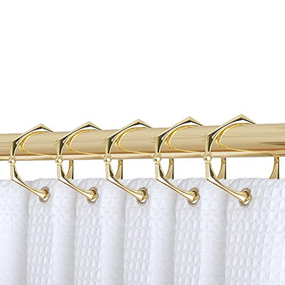Shower Rings, Shower Curtain Rings for Bathroom, Rustproof Zinc Shower Curtain Hooks Rings, Set of 12 (Gold) - color: Gold