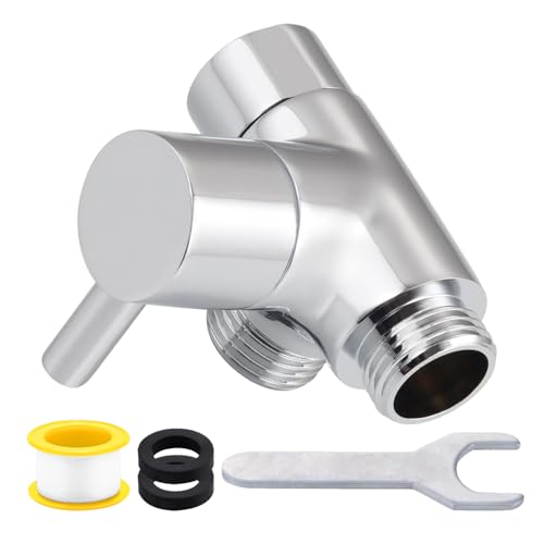 All Metal 2-Way Shower Arm Diverter Valve, G1/2 Solid Brass Shower Splitter for Handheld and Fixed Showerhead – Universal Bathroom Diverter Replacement Part Chrome - color: Chrome