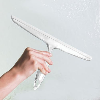 iDesign Bathroom Plastic Shower Squeegee, Clear, Set of 2 | Wall Hook Included - color: Clear, style: Pack of 2