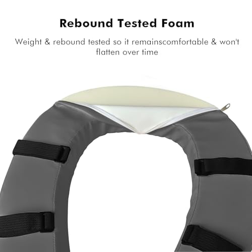 Toilet Seat Cushion with 2-inch High-Density Foam,Toilet Seat Riser-Suitable for Standard,Elongated Toilet Seats Commode Chairs Raised Toilet Seats(Grey) - color: Gray