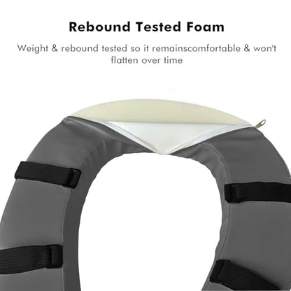 Toilet Seat Cushion with 2-inch High-Density Foam,Toilet Seat Riser-Suitable for Standard,Elongated Toilet Seats Commode Chairs Raised Toilet Seats(Grey) - color: Gray