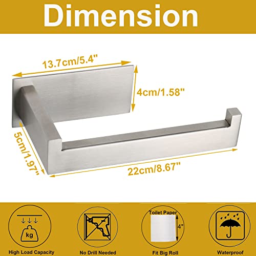 Hand Towel Holder+Toilet Paper Holder,Self Adhesive Tissue Holder Stainless Steel Rustproof Paper Roll Holder,Self Adhesive Hand Towel Ring, Thicken SUS304 Stainless Steel Hand Towel Bar.