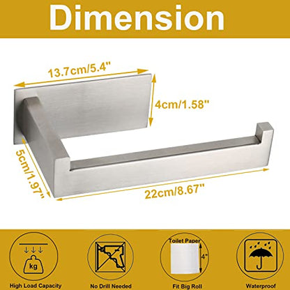 Hand Towel Holder+Toilet Paper Holder,Self Adhesive Tissue Holder Stainless Steel Rustproof Paper Roll Holder,Self Adhesive Hand Towel Ring, Thicken SUS304 Stainless Steel Hand Towel Bar.