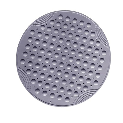 Shower Mat Anti-Slip 21.6'' Round Bathtub Mat with Suction Cups Machine Washable Shower Bath Mat - color: Grey
