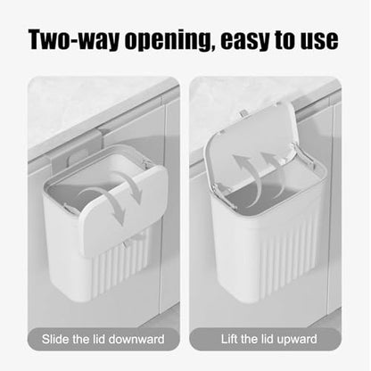 Food Waste Bin for Kitchen Wall Mounted Kitchen Trash with Lid | Home Daily Supplies for Over Door Under Cabinet Laundry Offices Dormitory Apartment Bathroom