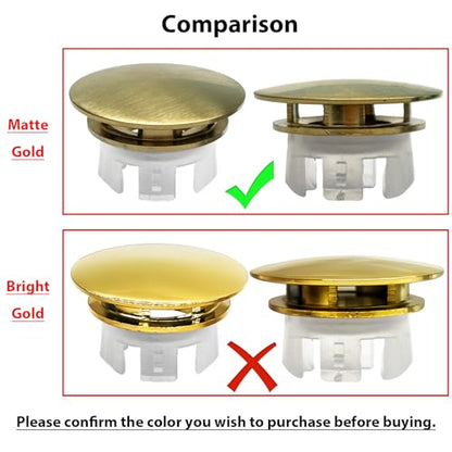 2 Pcs Sink Overflow Covers,2-Layer Sink Copper Over Flow Rings,Bathroom Basin Insert in Hole Round Caps Replacement Dual Layer Overflow Cover Rings for Sink,Bathroom,Kitchen(Gold) - color: Gold