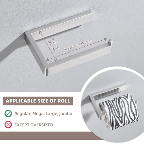 Angle Simple Toilet Paper Holder Brushed Nickel, Bathroom Paper Roll Hanger | Restroom Toilet Tissue Holder Dispenser, SUS304 Stainless Steel, Screw Wall Mount - color: Brushed Nickel