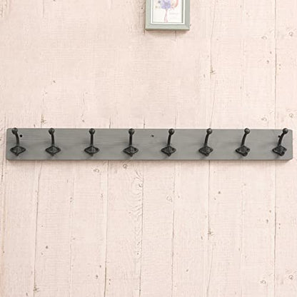 WEBI Rustic Coat Rack Wall Mount,35.43" Long 8 Cast Iron Coat Hooks Wall Mounted,Heavy Duty Wall Coat Hanger Hooks for Hanging Coats,Clothes,Jacket,Gray - color: Gray, size: 35 Inch