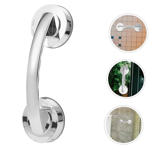2pcs Removable Suction Cup Handles Strong Adhesive Safety Grab Bars for Seniors No-Drill Installation for Glass and Tile Portable Bathroom Support Armrests