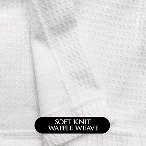 Canyon Rose Waffle Weave Long Spa Wrap, One Size, White | Luxurious Waffle Knit Body Wrap, Generous Length, Elasticized Top with Touch-and-Close Fastener, Machine Washable - color: White