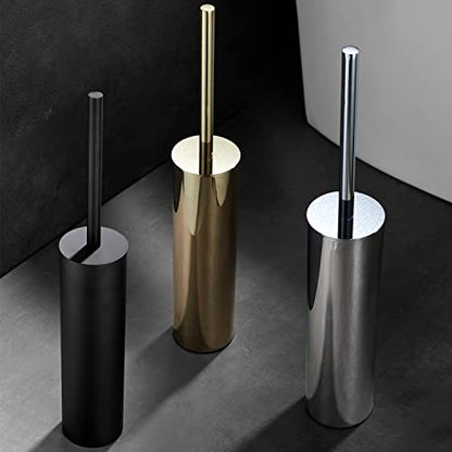 Freestanding Luxury Toilet Brush 304 Stainless Steel Toilet Brush and Holder 19-Inches Tall Round Rust Resistant Anti-Odor and Easy to Clean with Polished Chrome Finished - color: 19-inch Round High Polished Chrome