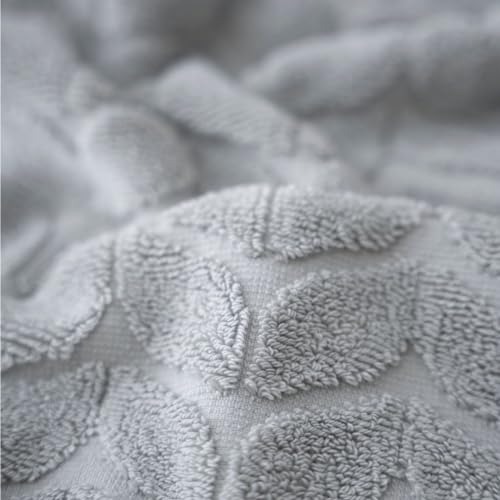 BAGNO MILANO Turkish Cotton Bath Towels, Hand Towels - Soft Plush Jacquard Collection - Highly Absorbent Towel Set (Light Grey, 6 pcs Towel Set) - color: Light Grey, size: 6 pcs Towel Set