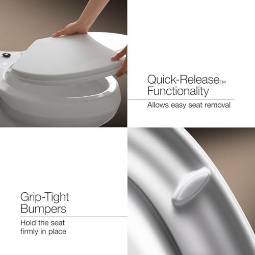 KOHLER 4639-RL-NY Cachet ReadyLatch Round Toilet Seat Soft Close, Dune (Pack of 2) - color: Dune, size: Round (Pack of 2)