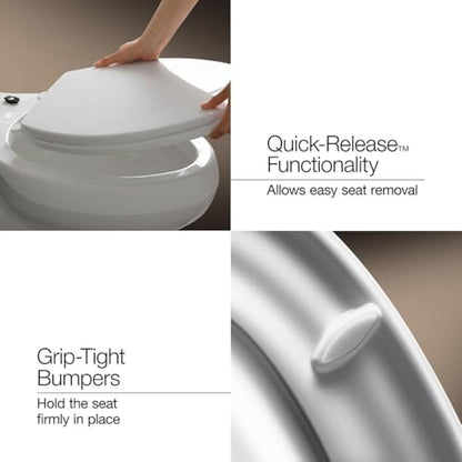 KOHLER 4639-RL-NY Cachet ReadyLatch Round Toilet Seat Soft Close, Dune (Pack of 2) - color: Dune, size: Round (Pack of 2)