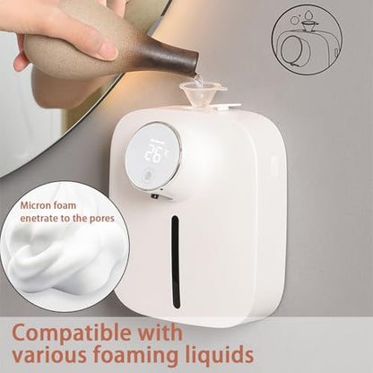 Automatic Soap Dispenser Touchless,Soap Dispenser for Kitchen Sink,Foaming Soap Dispensers-Rechargeable, Adjustable Foam Volume with Digital Display & Temperature Monitoring (Pink) - color: Pink