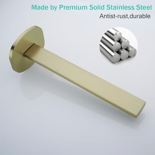 16 Inch Shower Arm with Flange,Stainless Steel Extension Extender Pipe for Fixed Rain Shower Head,Brushed Gold Extra Long High Rise Shower Head Extension Arm,SE-91119-16BG - color: Brushed Gold(91119)