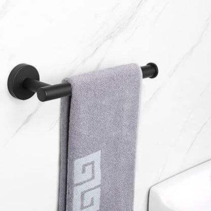 NearMoon Hand Towel Holder/Towel Ring, Thicken Stainless Steel Hand Towel Bar for Bathroom, Rustproof Wall Mounted Towel Rack, Contemporary Style Bath Accessories, 9 Inch (1 Pack, Matte Black) - color: Matte Black