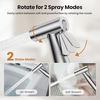 JOMOO Bidet Sprayer for Toilet, 304 Stainless Steel Handheld Bidet Sprayer for Toilet with 47" Bidet Hose, Adjustable Water Pressure Jet Spray for Toilet & Shattaf for Personal Hygiene, Cloth Diaper