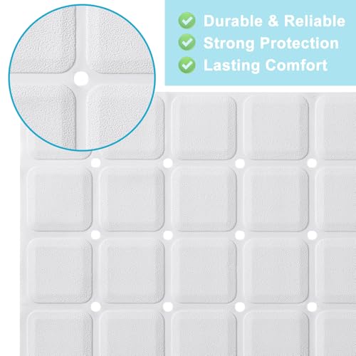 Webos Non-Slip Bath Mat for Tub & Shower：Silicone Foldable Bathtub Mat with Strong Suction Cups, Quick Drain Holes, Machine Washable Extra Large Bathroom Mats 35.8" x 17.7", White - color: White, size: 35.8" x 17.7" (Rectangular)