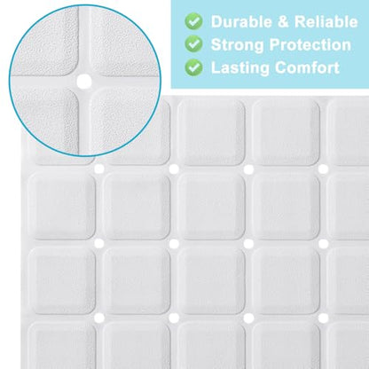 Webos Non-Slip Bath Mat for Tub & Shower：Silicone Foldable Bathtub Mat with Strong Suction Cups, Quick Drain Holes, Machine Washable Extra Large Bathroom Mats 35.8" x 17.7", White - color: White, size: 35.8" x 17.7" (Rectangular)