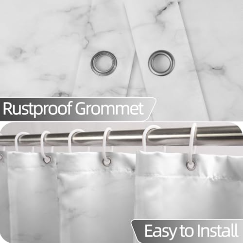 Gray Marble Stall Waterproof Shower Curtain 36x72 inches | RV Small Shower Curtain Set for Bathroom, Abstract Modern, Machine Washable, Easy to Install with Hooks, Ombre White Grey - color: Grey, size: 36"W x 72"L (Pack of 1)