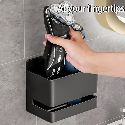 Electric Toothbrush Holder, Wall Toothbrush Holder Bathroom，2 Slot | Made of aluminum; no drilling ; suitable for use in bathrooms, kitchens, and studies. - size: Double slot