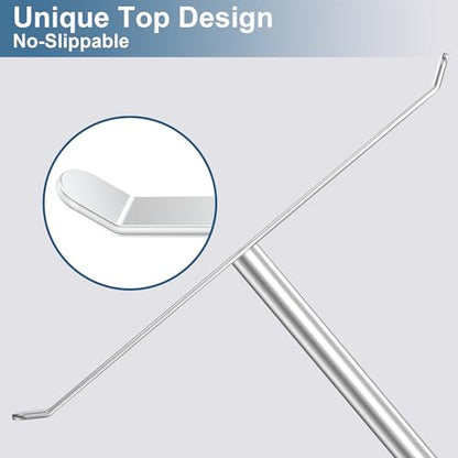 Silver T-Shaped Hand Towel Holder Stand for Countertops, Stainless Steel | Countertop rack for bathrooms and kitchens; organizes hand towels, headbands and other lightweight items. - color: Brushed Nickel