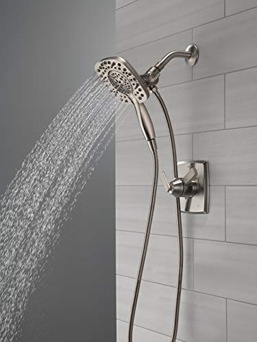 Delta Faucet Ashlyn 17 Series Dual-Function Shower Trim Kit with 2-Spray Touch-Clean In2ition 2-in-1 Hand Held Shower Head with Hose, Stainless T17264-SS-I (Valve Not Included) - color: Stainless