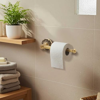 2 Pieces Set Antique Brass Toilet Paper Holder Retro Brass Hand Towel Ring Tissue Roll Paper Hanger Bathroom Hardware Wall Mounted Vintage Bathroom Accessories(Rectangle) - style: Rectangle