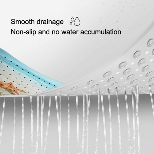 LNOND Summer Beach Bathtub Mat Non Slip, 40 X 16 Inch Tub Mat for Bathroom, Sand Coastline Bath Tub Shower Mat with Drain Holes and Suction Cups - color: Sand Coastline