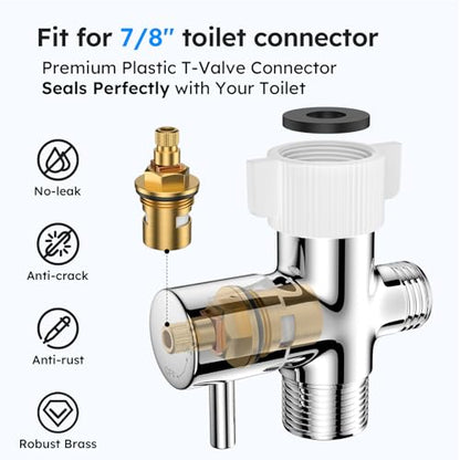 Arofa Handheld Bidet Sprayer, Bidet Attachment for Toilet, Chrome | Adjustabel Water Pressure, Leak-Free Hose, Fits Two-Piece Toilets, Feminine/Baby/Pet Wash, Cloth Diaper Rinse, Easy Install - color: Chrome, size: 1 Pack