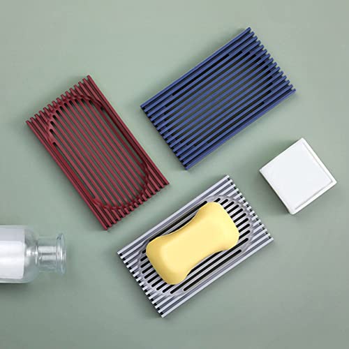 Soap Tray Dish Soap Case Holder Silicone Non Slip Drain Soap Saver Storage Sponge Holder Box for Bathroom Shower Kitchen Counter Sink Organizer Creative