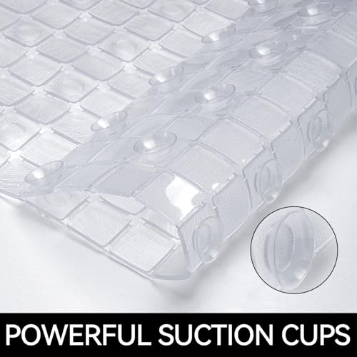 Hargiis Non-Slip Bathtub Mat, Anti Slip Shower Mat, Fast Drying Bathtub Mats, Foot Scrubber Mat, Anti Slip Mat for Tub, Floor, Bathroom, Kitchen, Home, Hotel (Clear 32"×15") - color: Clear