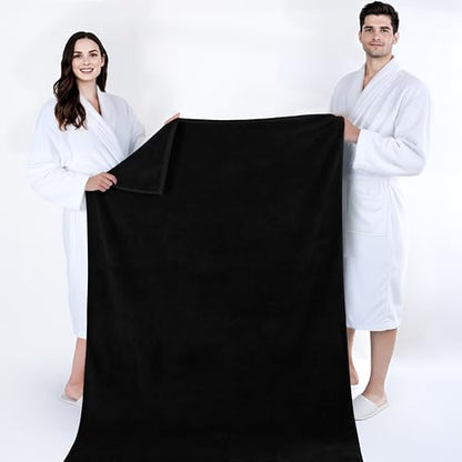 Cotton Paradise 100% Cotton Turkish Towel, Soft Absorbent Quick Dry, 40x80 Oversized Bath Sheet Towel, Coal Black - color: Coal Black, size: 40"x80"