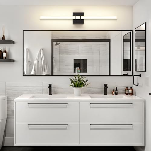Modern Black Vanity Light Bar 32 Inch, 24W 5CCT Dimmable Bathroom Light Fixtures LED Wall Lighting Fixture - color: Black, size: 32 inch