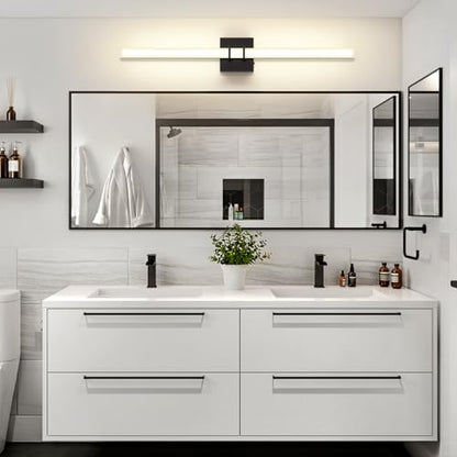 Modern Black Vanity Light Bar 32 Inch, 24W 5CCT Dimmable Bathroom Light Fixtures LED Wall Lighting Fixture - color: Black, size: 32 inch