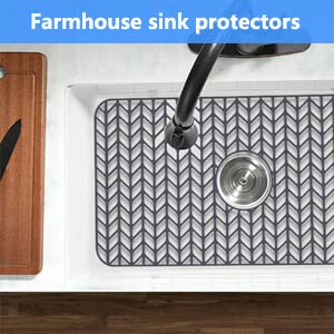 Sink Protectors for Kitchen Sink 26"x 14"Center Silicone Sink Mat | Protector for sinks and dish,Withstand to 500F,Food-grade silicone,Non-slip and raised feet,Dishwasher Washing - size: 26"x14" Center