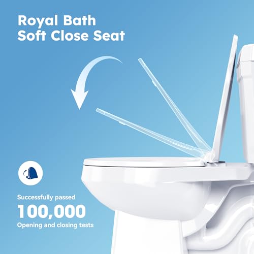 RoyalBath Elongated Two piece Toilet for Bathrooms, 12" Rough In | 17.3" ADA Height, Nano Self-Cleaning, WaterSense/MAP/CUPC Certified, 1.27 GPF 360° TSUNAMI Flush, Soft-Close Seat - size: 1.27 GPF Side Flush