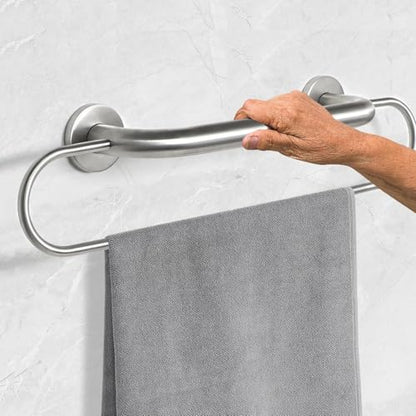 16 inch Grab Bar with 25 inch Towel Rack, Shower Grab Bar for Seniors, Safety Bars for Bathroom with Towel Holder, Wall Mount Grab Bar, Stainless Steel Support up to 500LBS - style: 25 inch long upgrade