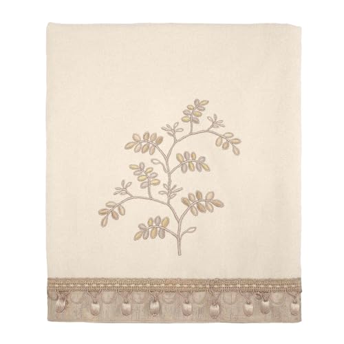 Avanti Linens - Bath Towel, Soft & Absorbent Cotton Towel (Willow Collection, Ivory) - color: Willow Ivory, size: Bath Towel