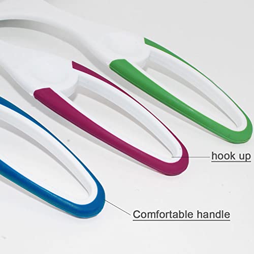 3 Pack Rubber Glass Shower Door Squeegee with 3 Shower Hooks, Multifunctional Squeegee Tool - color: Multib