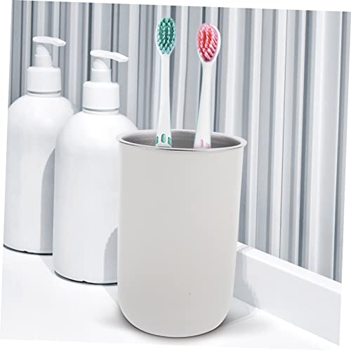 Zerodeko Daily Use Multi-Functional Toothbrush Storage Cup Stainless Steel Rinse Cup for Boys and Girls Travel-Friendly Design Space-Saving Stackable Bathroom Essential