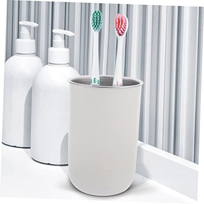 Zerodeko Daily Use Multi-Functional Toothbrush Storage Cup Stainless Steel Rinse Cup for Boys and Girls Travel-Friendly Design Space-Saving Stackable Bathroom Essential