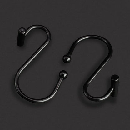 Gracelife Black Rust Resistant Metal T-Bar Shower Curtain Rings, Set of 12 - color: Black