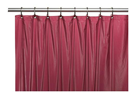 Elegant Home Heavy Duty Vinyl Shower Curtain Liner with 12 Metal Grommets Burgundy - color: Burgundy