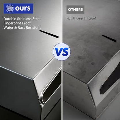 Gorlary Paper Towel Dispenser Wall Mount, Keyless Magnetic Closure, Silver | Brushed Stainless Steel, C-Fold Multifold Trifold Bathroom Paper Towel Holder, Ideal for Home, Kitchen, Bathroom - color: Large-silver-keyless