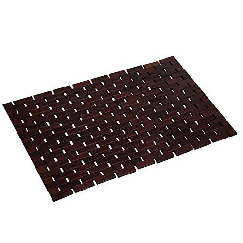 Bath Mat Bathroom Rugs Floor Wood Shower Bathtub Waterproof Non Slip Accessories 16x24 Inch Easy to Clean, Brown, 1 pc - color: Brown, size: 16x 24 Inch-1 pc