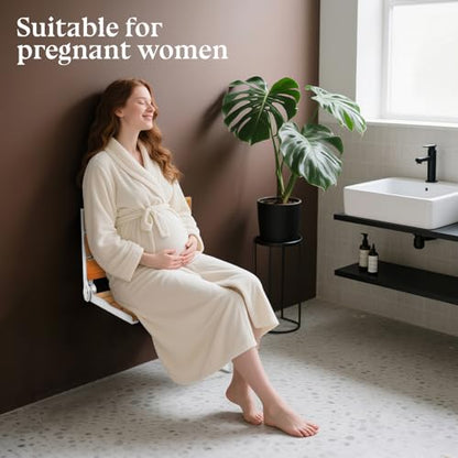 Wall Mounted Shower Seat - 16IN Fold Down Shower Seat with Heavy Duty 400LB Capacity, Non-Slip Shower Benches for Inside Shower, Ideal for Elderly, Disabled & Pregnant Women, 2026 Upgraded Yellow - color: Yellow