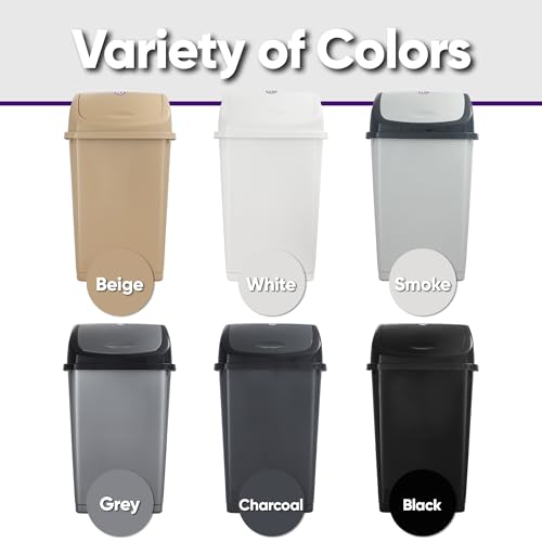 Superio Kitchen Trash Can 13 Gallon with Swing Lid, Plastic Garbage Can Outdoor and Indoor, Large 52 Qt Recycle Bin and Waste Basket for Home, Office, Garage, Patio, Restaurant (White) - size: 13 Gallon, style: 2 Pack