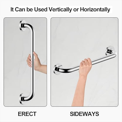 16 Inch Grab Bar 304 Stainless Steel Anti-Slip Bathroom Safety Handrail Wall Mount Assist Grip for Elderly Handicap Bathtub Shower Toilet,GB-4023-CP, Polished Chrome - color: Polished Chrome
